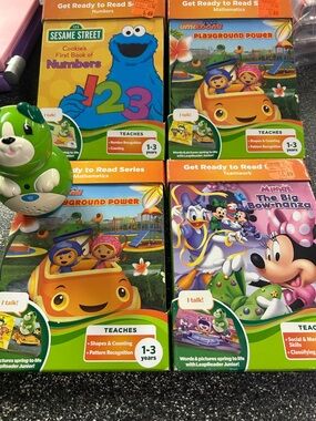 LeapFrog LeapReader Bundle + 4 Books Sesame Street Minnie Umizoomi Tested